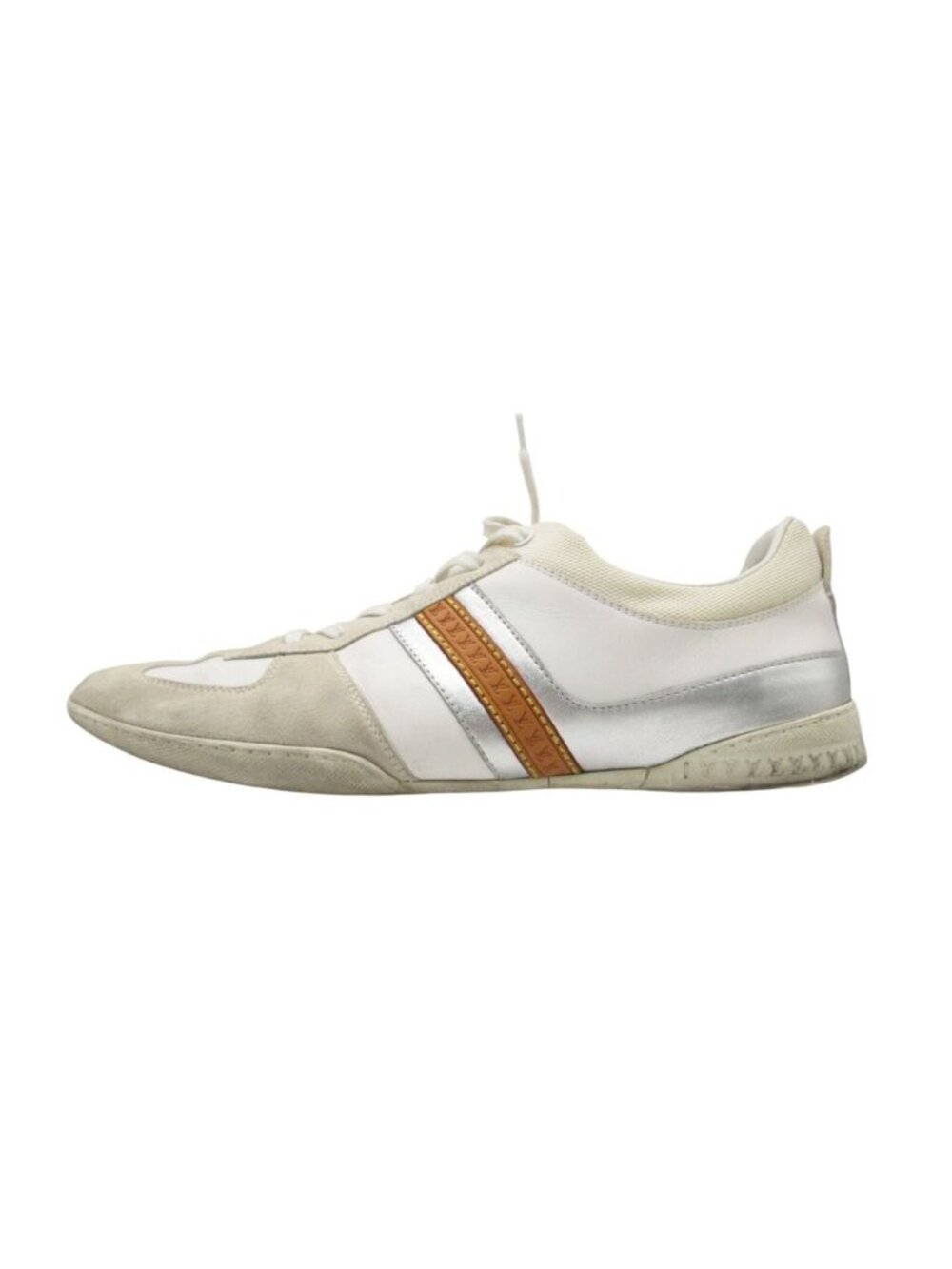 Louis Vuitton Sneakers German Trainers LV Logo Line Leather Shoes Low Cut Gray